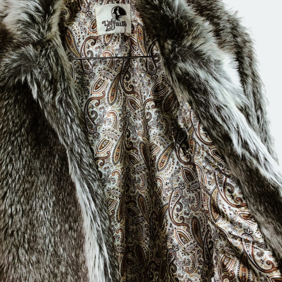 L’Affaire Faux Brown/Gray Fur Jacket M - Picture 9 of 15